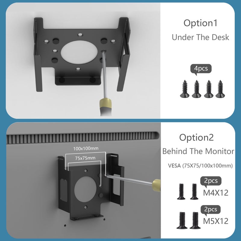 Bylitco Under Desk Mount for Mac Mini M4/M4 Pro | Anti-Theft Metal Bracket with Password Lock & Protective Padding |VESA-Compatible Hidden Installation (Desk/Monitor) - Image 3