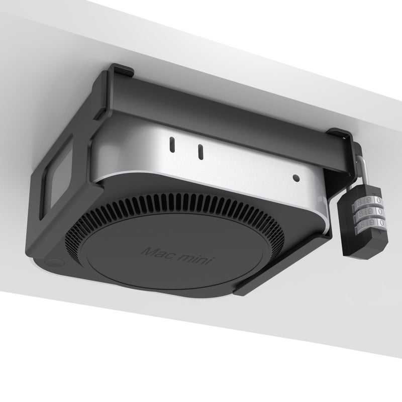 Bylitco Under Desk Mount for Mac Mini M4/M4 Pro | Anti-Theft Metal Bracket with Password Lock & Protective Padding |VESA-Compatible Hidden Installation (Desk/Monitor) - Image 1