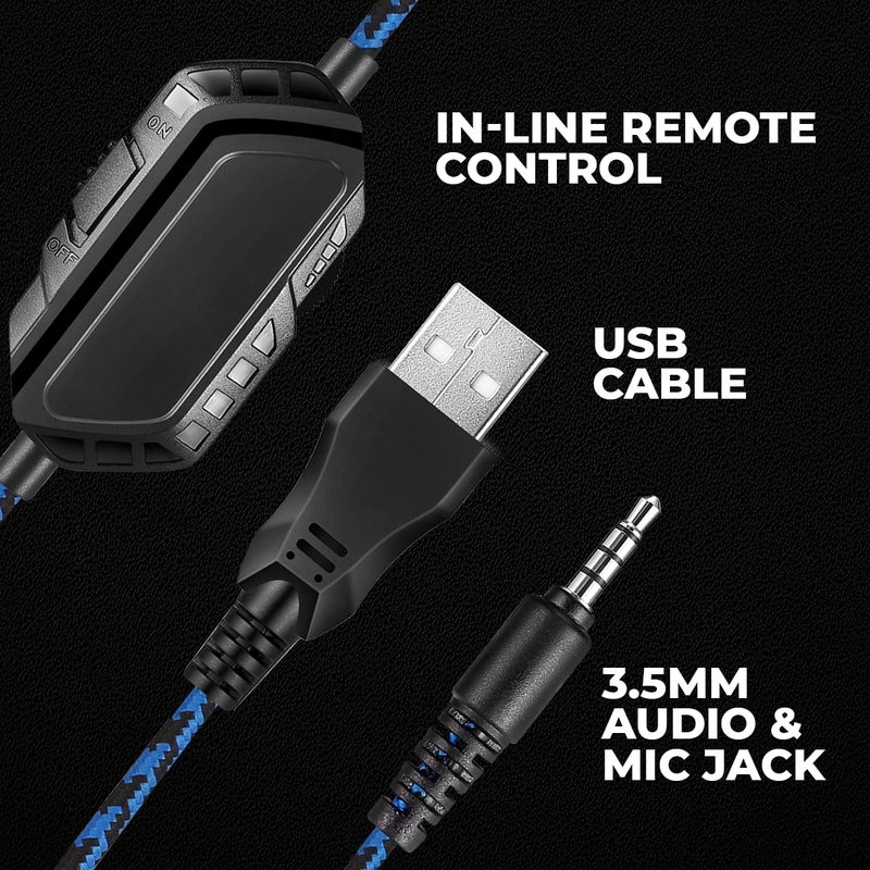 Cosmic Byte سماعة رأس GS430 للألعاب السلكية فوق الأذن، 7 ألوان RGB LED وميكروفون - Image 4