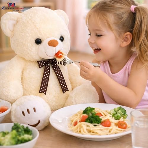 ZEXSAZONE Toy Cute I Smile Teddy Colored Huggable Bear | 32 cm | Plushie Soft Toys for Kids | Plush Soft Toys for Baby Boys and Girls Kids - Teddy | Best Valentine Gift (Cream) - Image 5