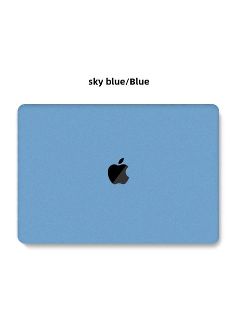 Protective Case For MacBook Pro Apple Laptop Protective Case Frosted Quicksand Cream Leather Case Color Painting-Color:Quicksand-Sky Blue-Applicable Model:Hollow Out Retina12(A1534)
