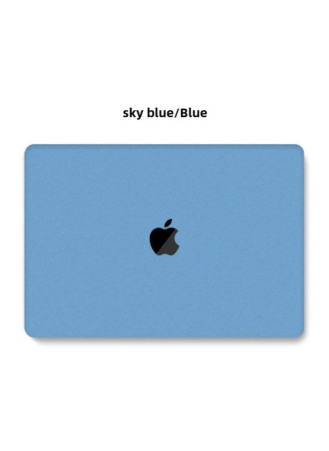 Generic - Protective Case For MacBook Pro Apple Laptop Protective Case Frosted Quicksand Cream Leather Case Color Painting-Color:Quicksand-Sky Blue-Applicable Model:Hollow Out Retina12(A1534) - Image 1