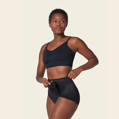 Leonisa Women's Postpartum Panty with Adjustable Belly Wrap, Black, Large - Image 5