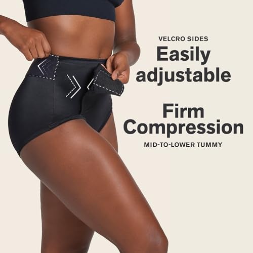 Leonisa Women's Postpartum Panty with Adjustable Belly Wrap, Black, Large - Image 2
