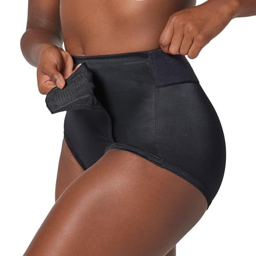 Leonisa Women's Postpartum Panty with Adjustable Belly Wrap, Black, Large - Image 1