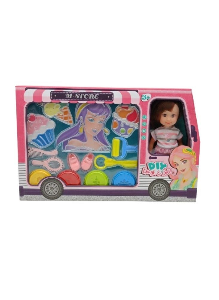 مجموعة عجينة ودمية اصنعها بنفسك - مجموعة عجينة لعب مبتكرة للدمى والكعك للأطفال