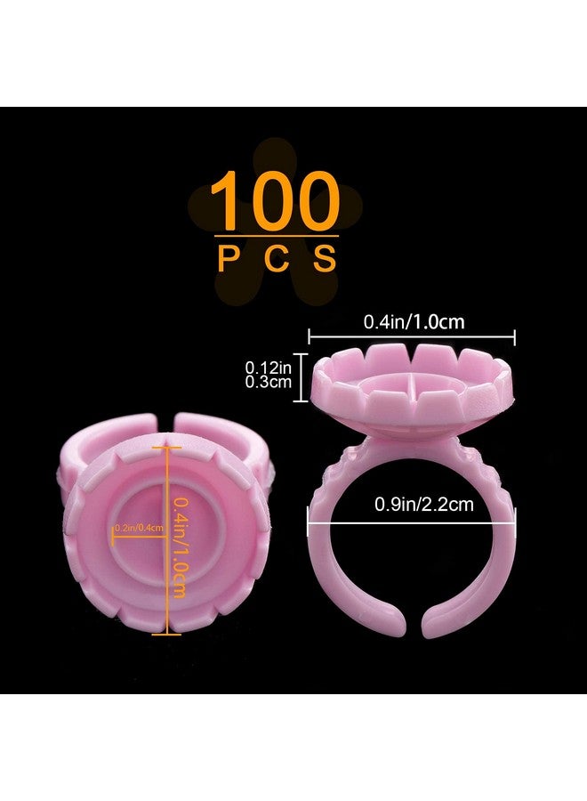 Beauty Junko Lash Extensions Supplies100Pcs Glue Rings Lash Glue Holder For Volume Lashes Fan Lash Glue Ring Cup For Eyelash Extension Supplies Supplies Lashes  - Image 3