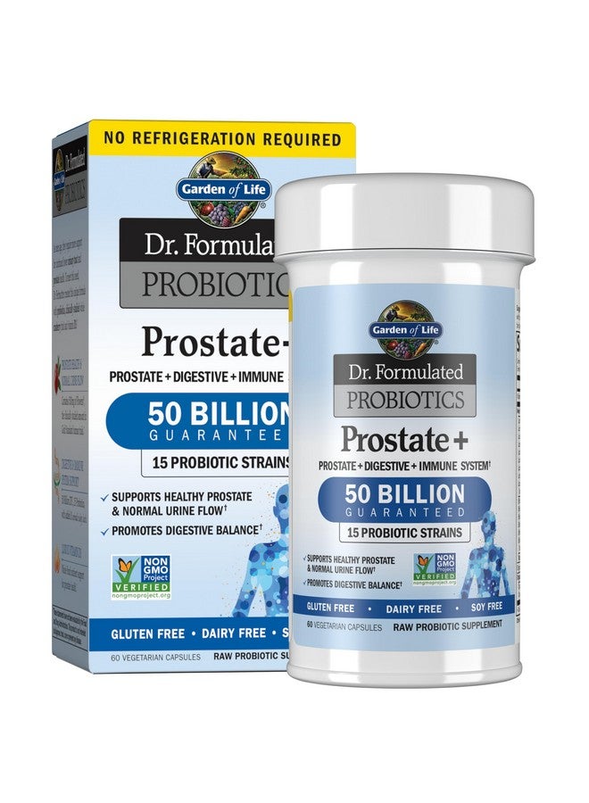 Garden of Life Probiotic and Prostate Supplement for Men - Dr. Formulated Prostate+ for Digestive and Prostate Support, Shelf Stable, 60 Capsules - Image 1