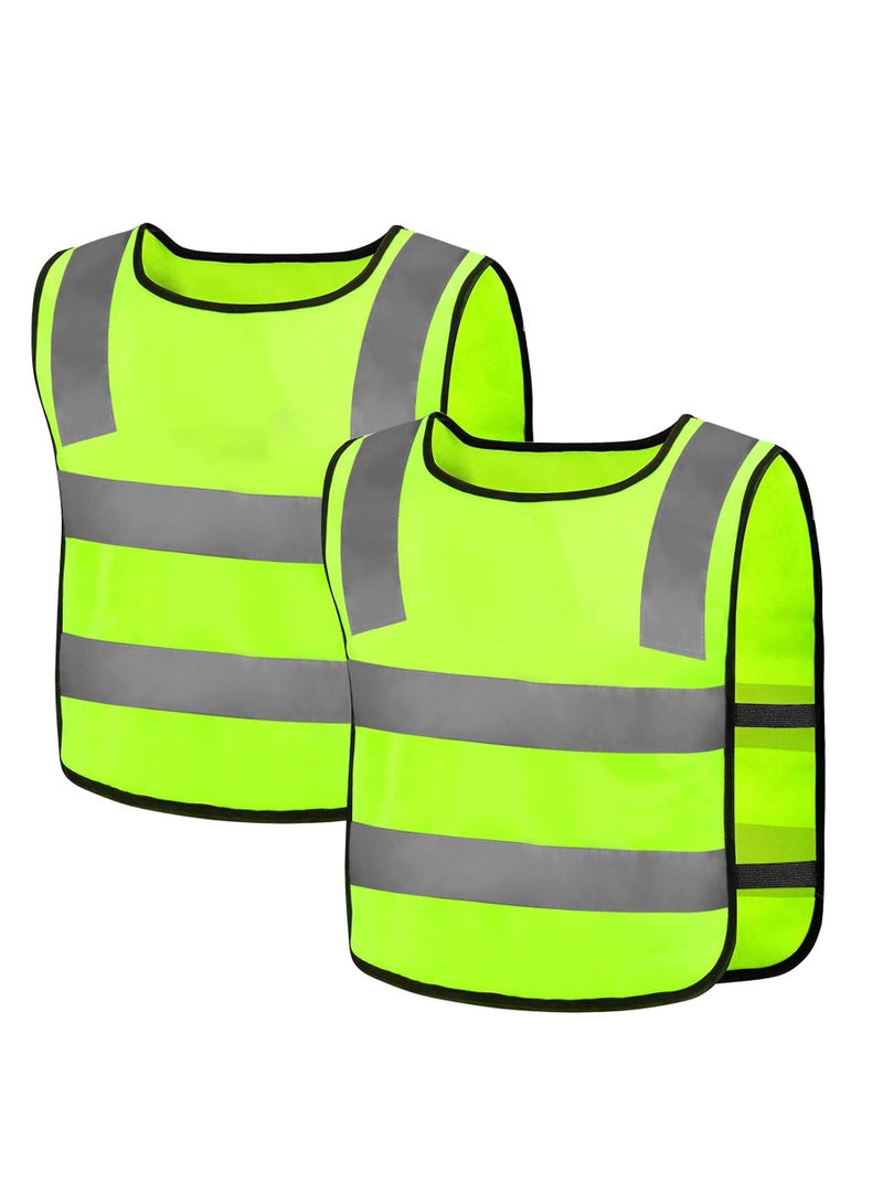 Safety Vest Children, 2pcs Reflector Vest In Safety Vest Bicycle Child From (312 Years) Vest Neon Yellow Reflective for Better Visibility In Traffic - Image 2