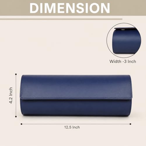 essart 5-Slot Watch Roll Travel Organizer – Premium PU Leather Watch Storage Case, Portable Travel Watch Roll for Men & Women, & Gift Box - Image 3