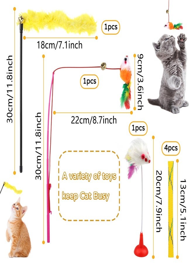 QUOZUO Cat Toys Kitten Toys Assortments, 32 Packs Interactive Cat Toy Variety Pack for Kitty, Cat Wand Toy, Cat Crinkle Balls Bell Balls with Bells, Cat Spring Toy, Catnip Toys for Indoor Cats Kitten - Image 2