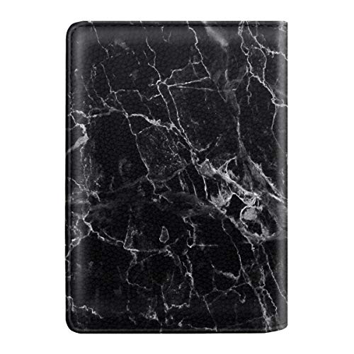 Coco Rossi Passport Holder Cover,Traveling Passport Case Cute Marble Passport Wallet for Women,Black Marble - Image 5