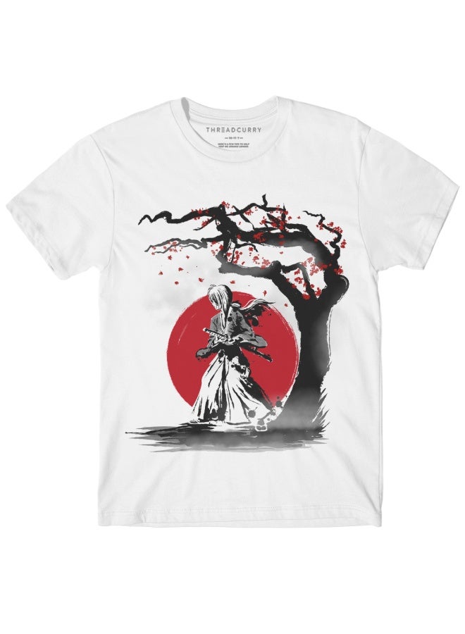 THREADCURRY THREADCURRY Wandering Samurai Anime Manga Fun Comic Cotton Graphic Printed Tshirt for Boys - Image 1