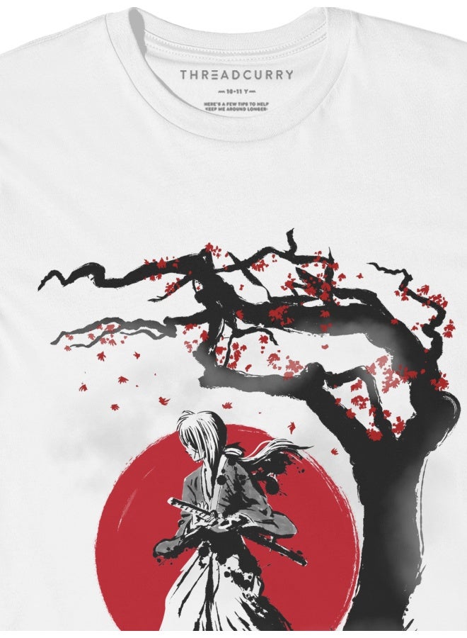 THREADCURRY THREADCURRY Wandering Samurai Anime Manga Fun Comic Cotton Graphic Printed Tshirt for Boys - Image 3