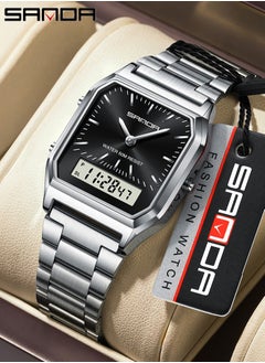 Sanda SANDA Luxury Watches Stainless Steel LED Digital Clock Unisex Waterproof Sports Quartz Watch  - Image 1
