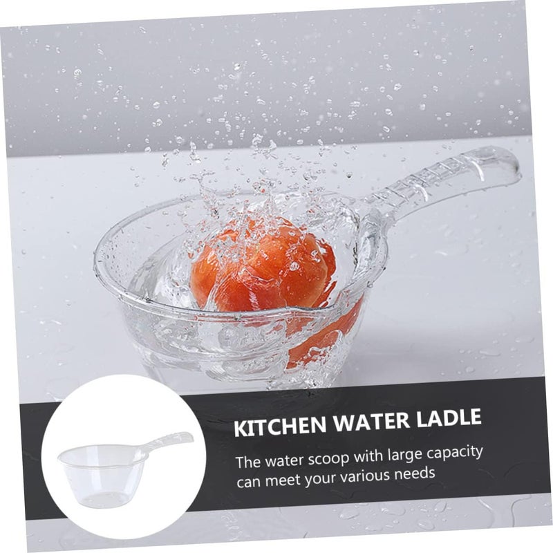ABOOFAN 2Pcs Household Water Scoop Transparent Long Handle Water Ladles for Kitchen Practical Water Spoon for Dining Garden and Restaurant Use - Image 2