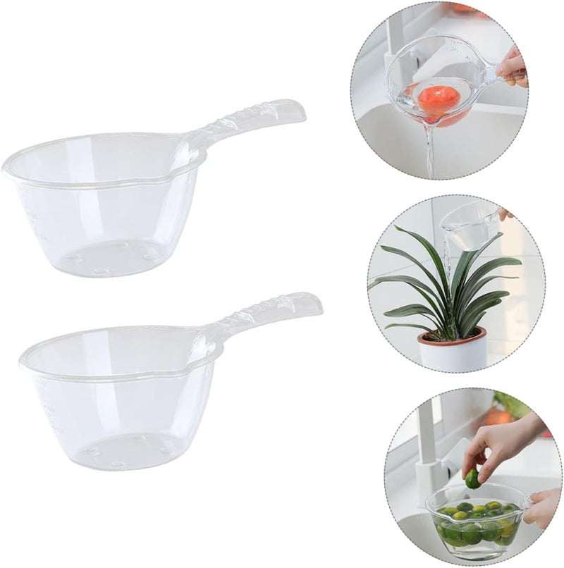 ABOOFAN 2Pcs Household Water Scoop Transparent Long Handle Water Ladles for Kitchen Practical Water Spoon for Dining Garden and Restaurant Use - Image 5