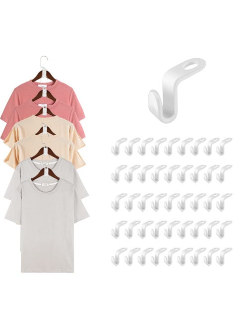 72-Piece Heavy-Duty Cascading Hanger Hooks - Space-Saving Plastic Clips for Wardrobes and Storage Cabinets - Ideal for Organizing Clothes and Maximizing Closet Space.