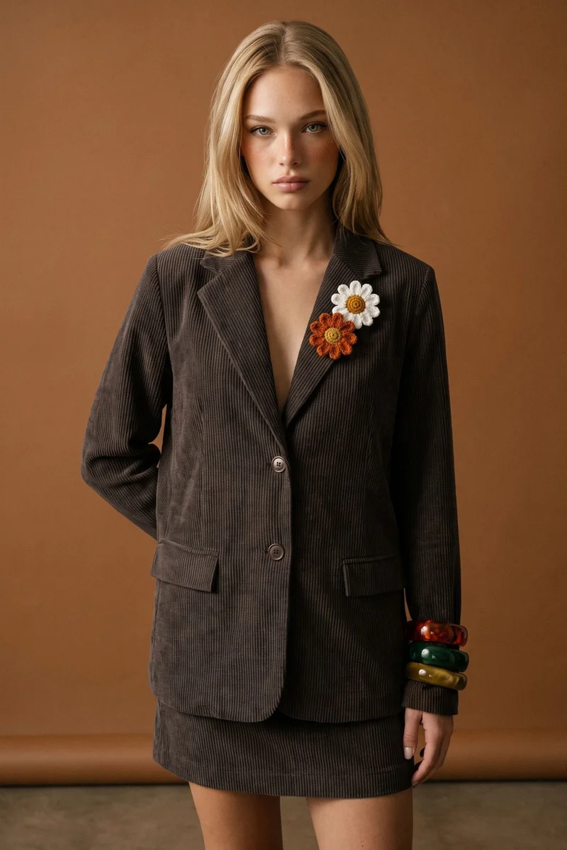 هيكاب Regular Fit Velvet Jacket