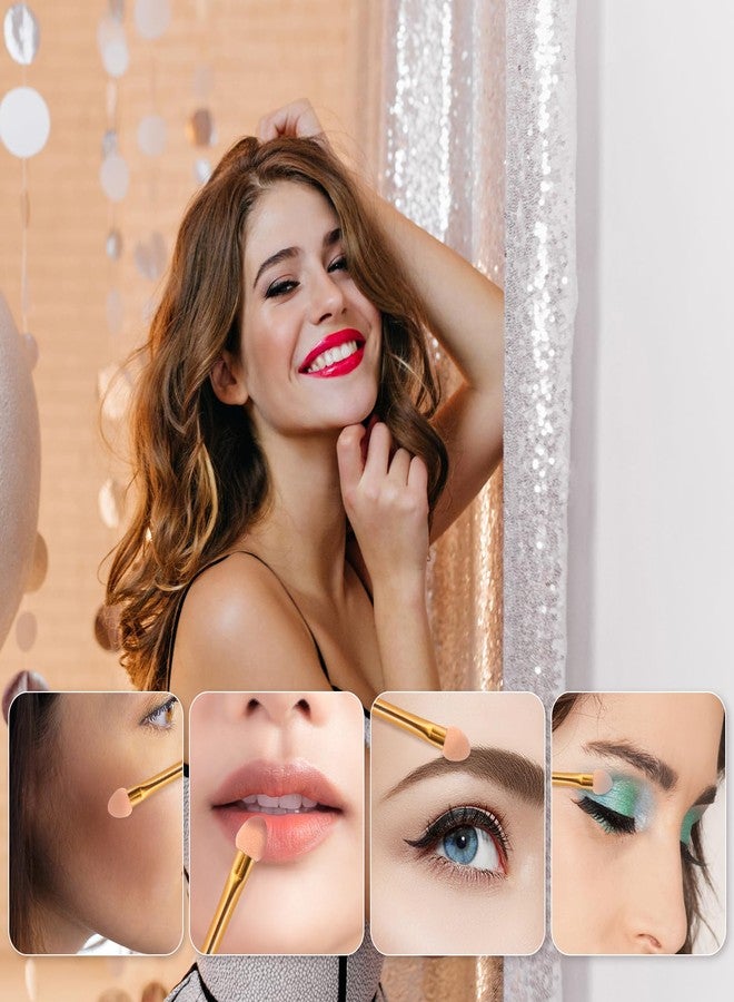 Jeffdad مجموعة فرش ظلال العيون جيفداد 20 قطعة مع إسفنجات تطبيق ظلال العيون، فرش احترافية قابلة لإعادة الاستخدام للنساء (عمود ذهبي وأسود) - Image 4