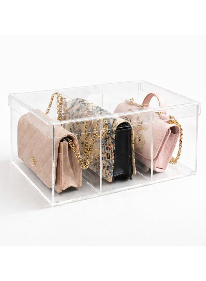 Creative Planet acrylic luxury bag display premium display cases for the bags or purse you love protecting your bag (3 Partition) - Image 1