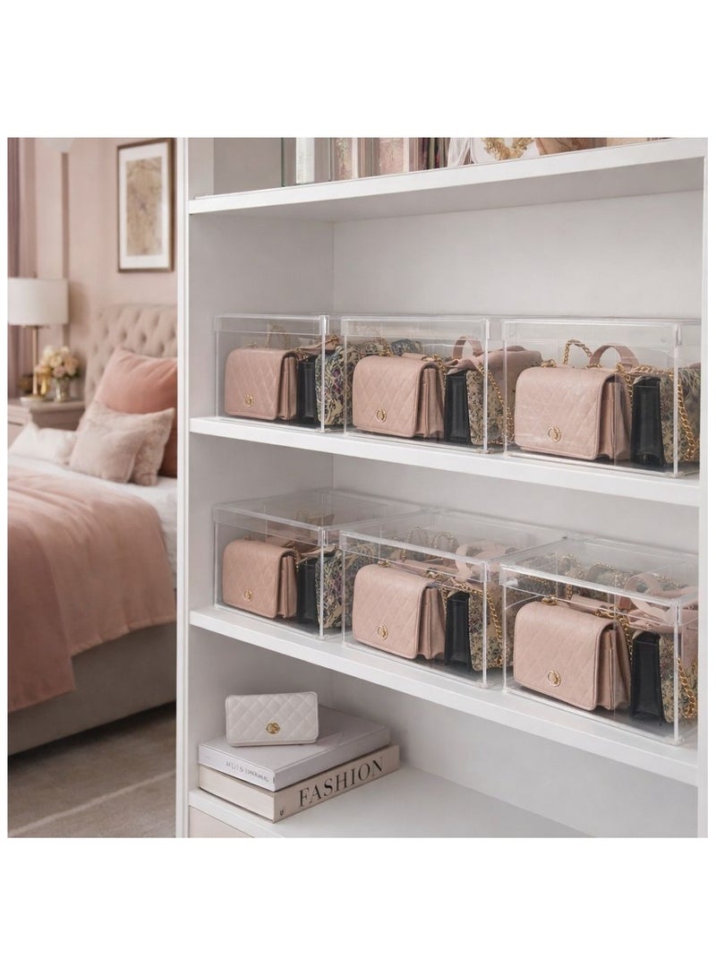 Creative Planet acrylic luxury bag display premium display cases for the bags or purse you love protecting your bag (3 Partition) - Image 2