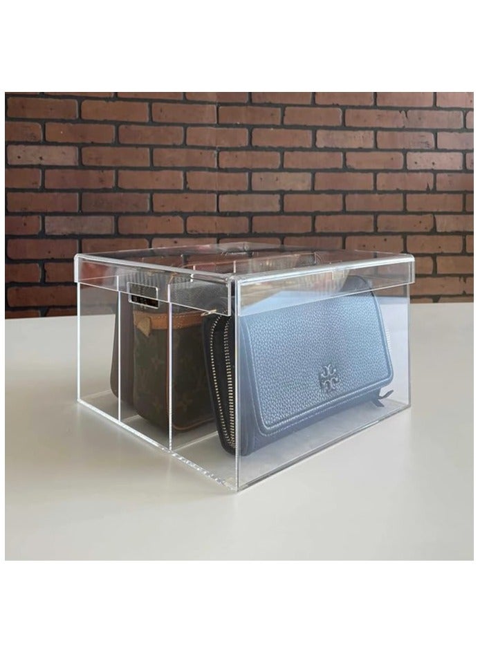Creative Planet acrylic luxury bag display premium display cases for the bags or purse you love protecting your bag (3 Partition) - Image 3
