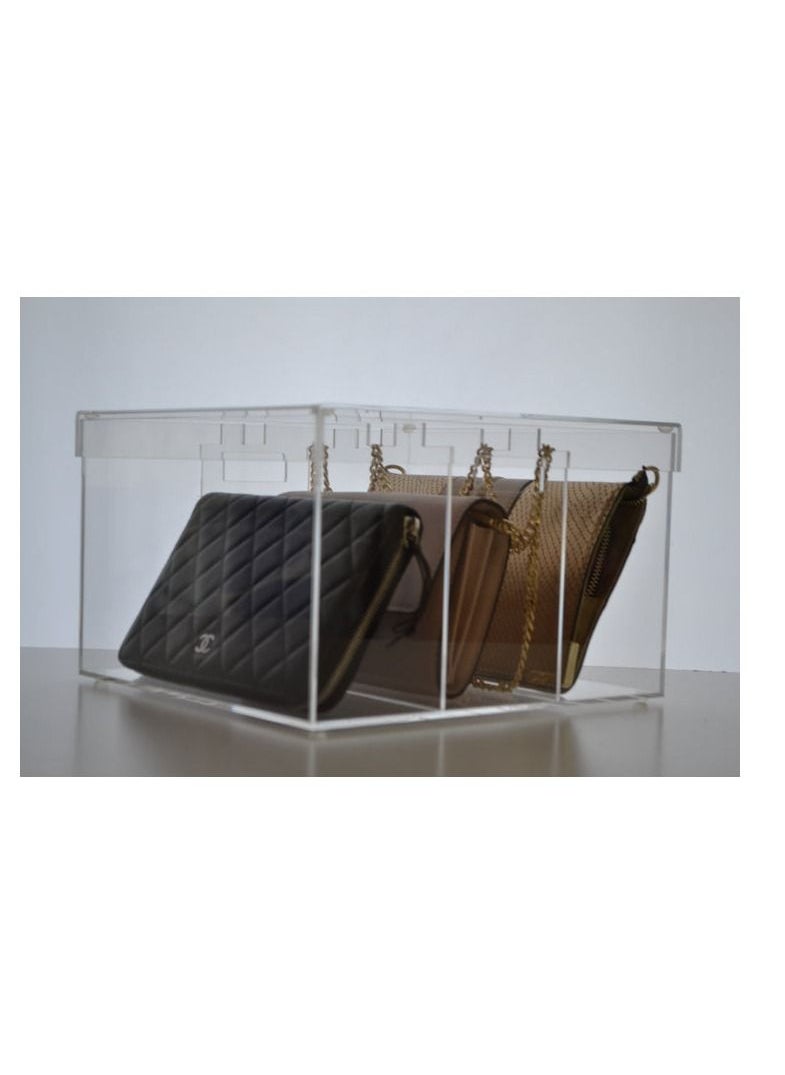 Creative Planet Creative Planet acrylic luxury bag display premium display cases for the bags or purse you love protecting your bag (3 Partition)  - Image 4