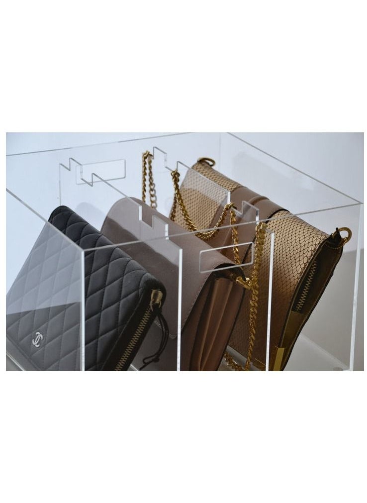 Creative Planet Creative Planet acrylic luxury bag display premium display cases for the bags or purse you love protecting your bag (3 Partition)  - Image 2