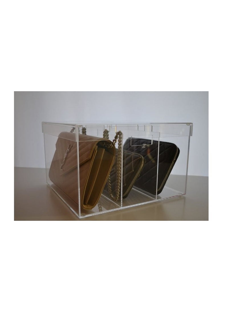 Creative Planet Creative Planet acrylic luxury bag display premium display cases for the bags or purse you love protecting your bag (3 Partition)  - Image 1