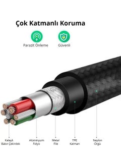 omars iPhone Type-C To Lightning Braided Fast Charging and Data Cable 1 Meter Black  - Image 4