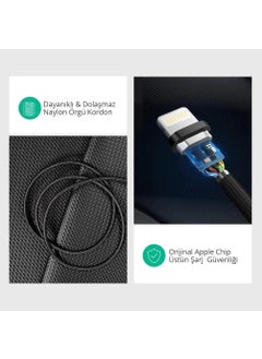 omars iPhone Type-C To Lightning Braided Fast Charging and Data Cable 1 Meter Black  - Image 5