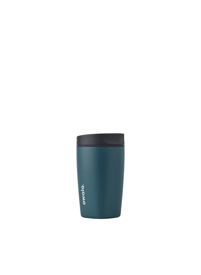 Owala Owala SmoothSip Slider Insulated Stainless Steel Coffee Tumbler, Reusable Iced Coffee Cup, Hot Coffee Travel Mug, BPA Free 12 oz, Grey/Blue (High Dive)  - Image 1