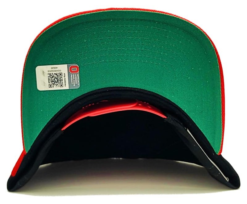 Mitchell Ness Mitchell & Ness Ohio State University Buckeyes New Retro Sharktooth Black Red Era Snapback Hat Cap - Image 4