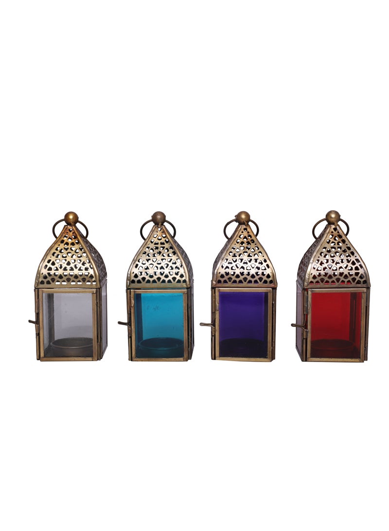 Hilalful فانوس هلالفل اليدوي، صغير | مناسب لغرفة المعيشة، غرفة النوم والهواء الطلق | هدية مثالية للزينة المنزلية في رمضان، عيد، أعياد الميلاد، حفلات الزفاف | مصنوع من الحديد | تركواز - Image 3