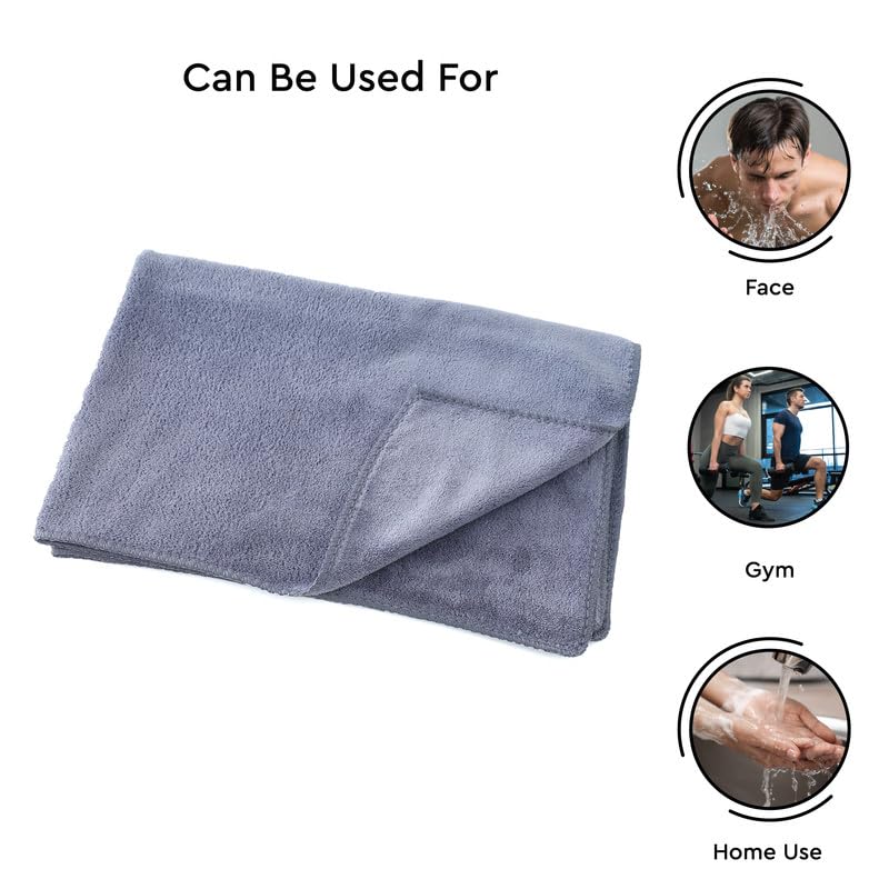 Encasa XO Encasa XO Microfiber Towels 60x40 cm for car and Kitchen Cleaning Perfect for Travel Beach Trips Backpacking Camping and Gym use Fast Drying 2Pack Grey  - Image 3