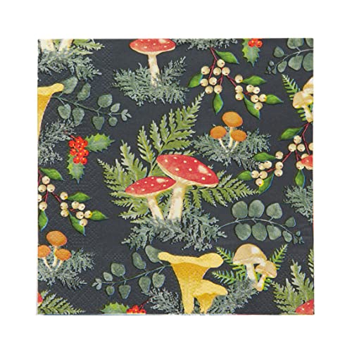 Talking Tables 20 x Fall Dinner Napkins for Christmas Thanksgiving Dinner Parties Decoupage Woodland Forest Mushroom Toadstool Serviettes 13 x 13 EcoFriendly Recyclable - Image 1