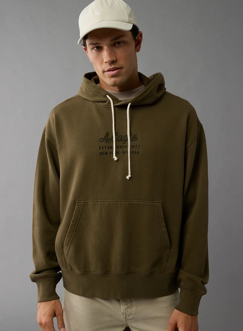 American Eagle Logo Graphic Drawstring Pullover Hoodie