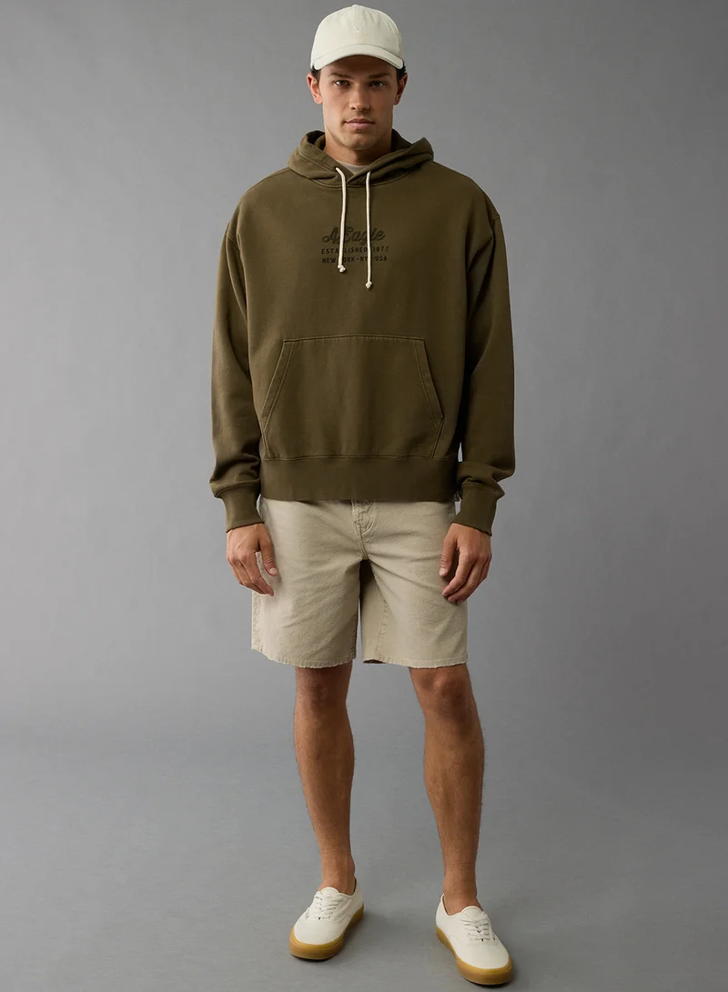 American Eagle Logo Graphic Drawstring Pullover Hoodie
