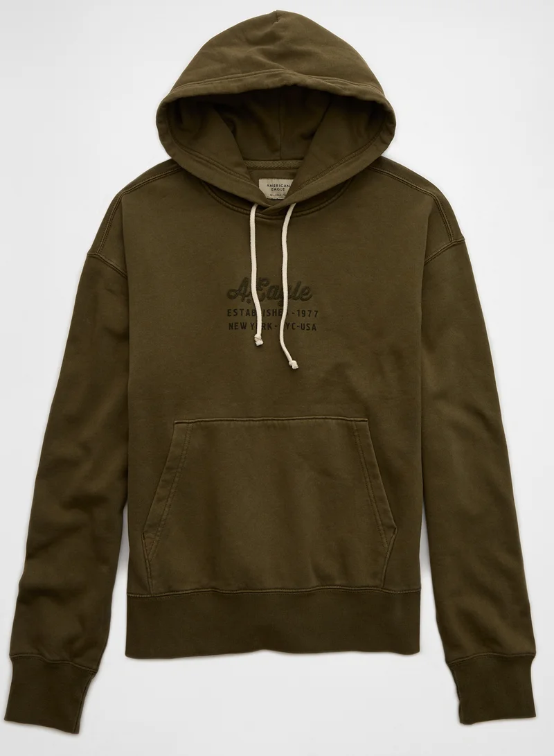 American Eagle Logo Graphic Drawstring Pullover Hoodie