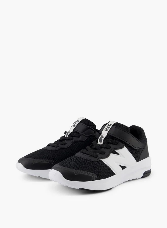 New Balance Boys' Logo Accent Sports Shoes with Hook and Loop Closure