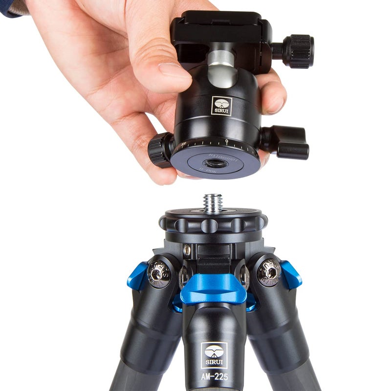 Sirui Am2-Series Am-225 Profilegs Carbon Fiber Small Tripod With B-00K Ball Head (Black) - Image 2