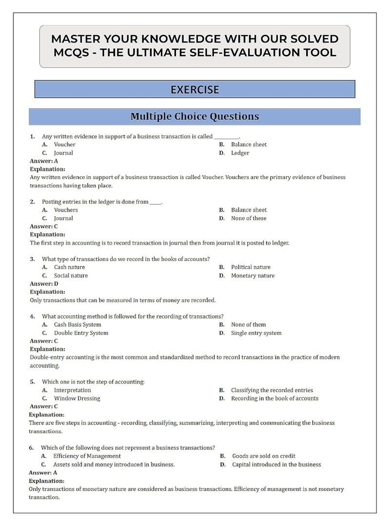 CBSE (Central Board of Secondary Education) Class XI Commerce - Accountancy Topic-wise Notes A Complete Preparation Study Notes with Solved MCQs  - Image 5
