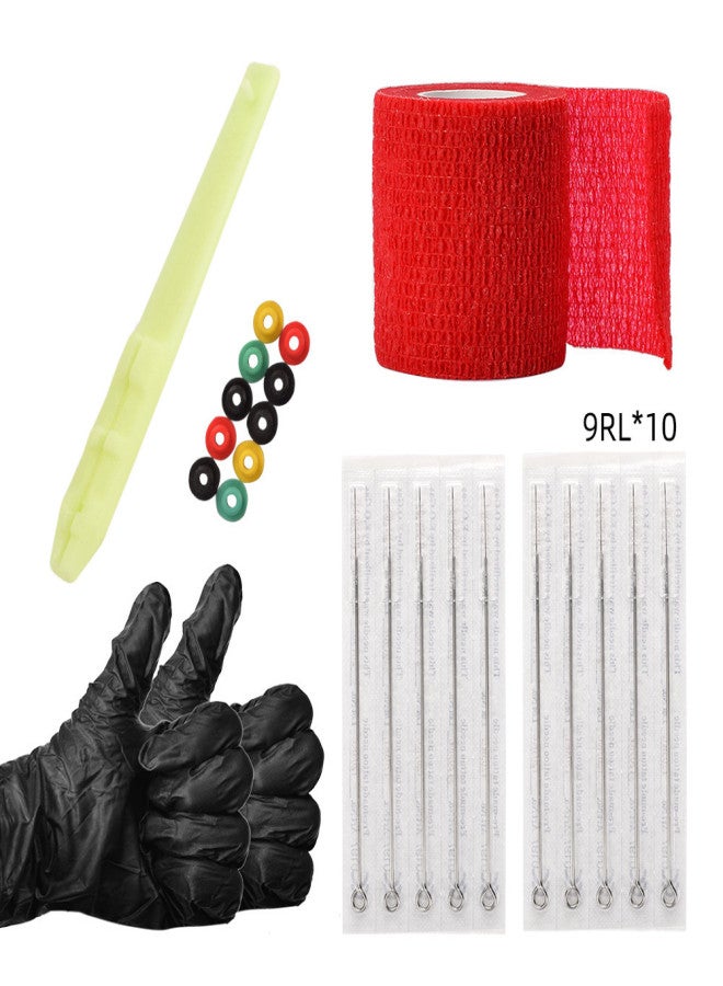Tattoo Needles Set Disposable Tattoo Needles Gloves Grommets Includes 1RL / 3RL / 5RL / 7RL / 9RL Tattoo Tools Accessories - Image 1