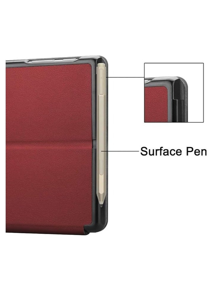 general Case Compatible with Surface Go 4 2023 /Go 3 2021 /Go 2 2020 / Go 2018, Slim Fit Leather Smart Case Cover with Pencel Holder - Image 3