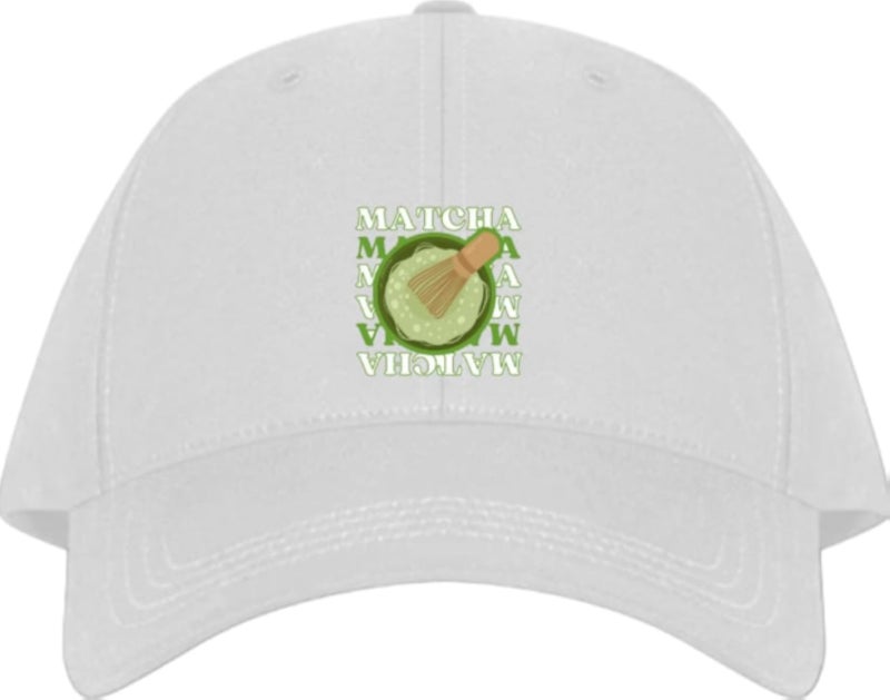 MATCHA Plain unisex baseball cap White