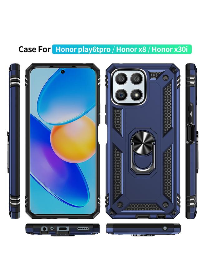 S-TOP Case For Honor Play6T Pro / X8 / X30i Shockproof TPU + PC Phone Case with 360 Degree Rotating Holder - Image 2