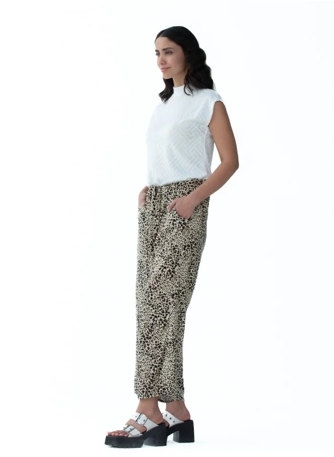 HaILYS Leopard Print Cropped Pants