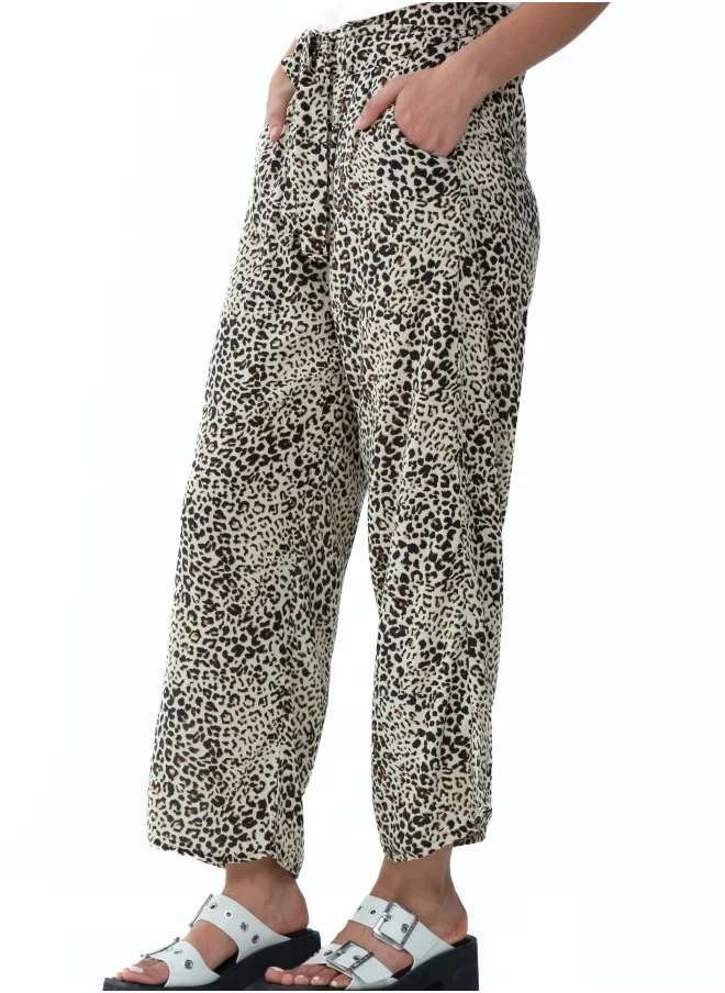 HaILYS Leopard Print Cropped Pants