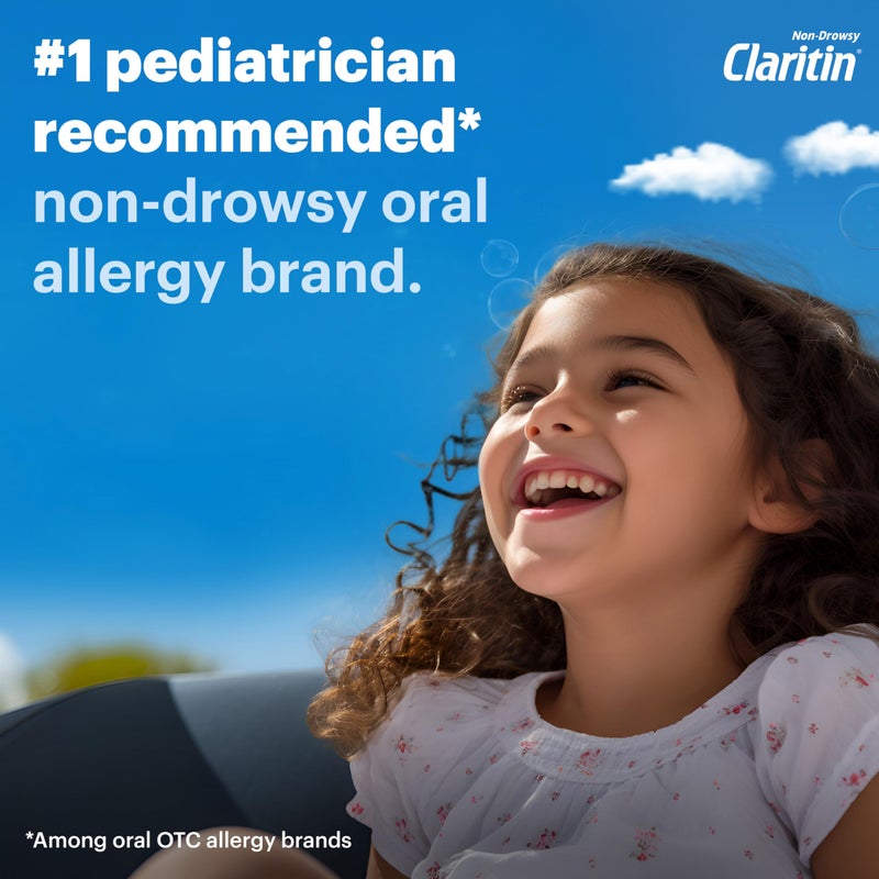 Claritin كلاريتين مضغ للأطفال، 24 ساعة تخفيف حساسية غير مسبب للنعاس بنكهتي العنب ولبان، 40 قرص مضاد للهستامين - Image 5